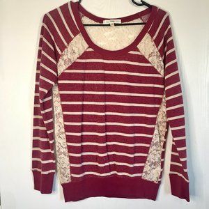 Premium Vanity Collection Shirt Maroon Lace Medium